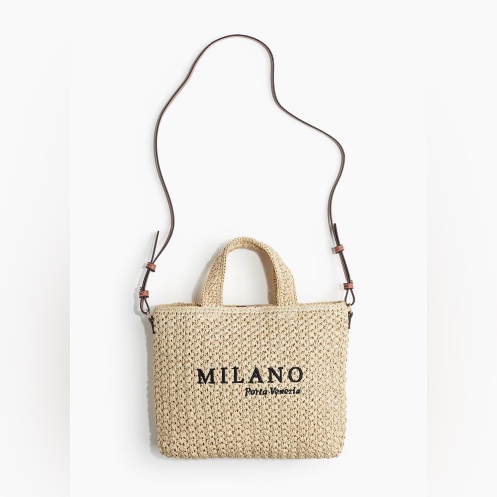 H&M straw crossbody bag.